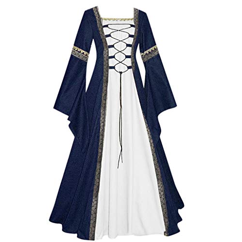 BIBOKAOKE Damen Mittelalterliche Kleid...