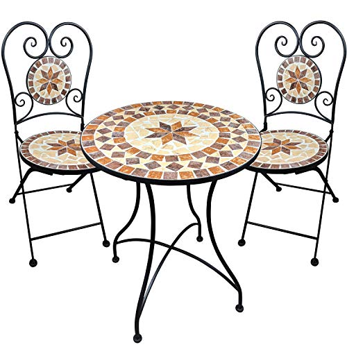 Gartengarnitur Mosaiktisch 2 Stühle...