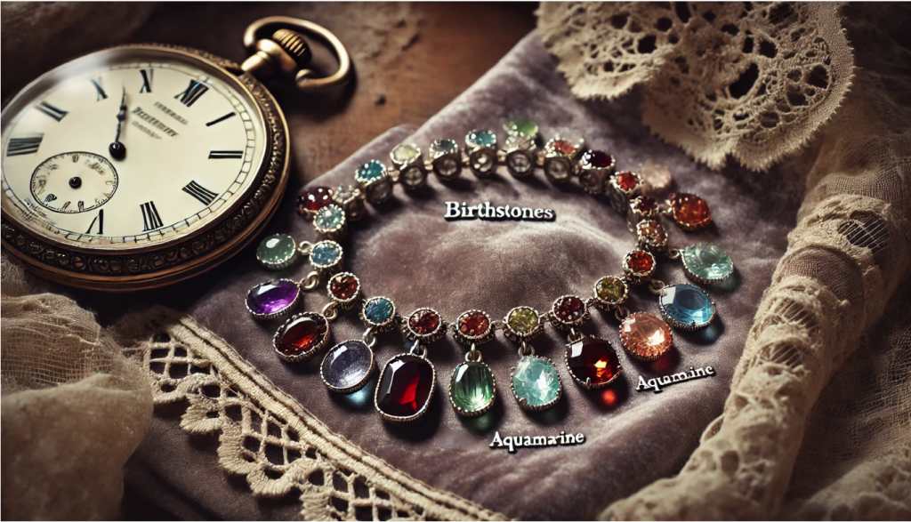 vintage-inspiriertes Armband mit Geburtssteinen