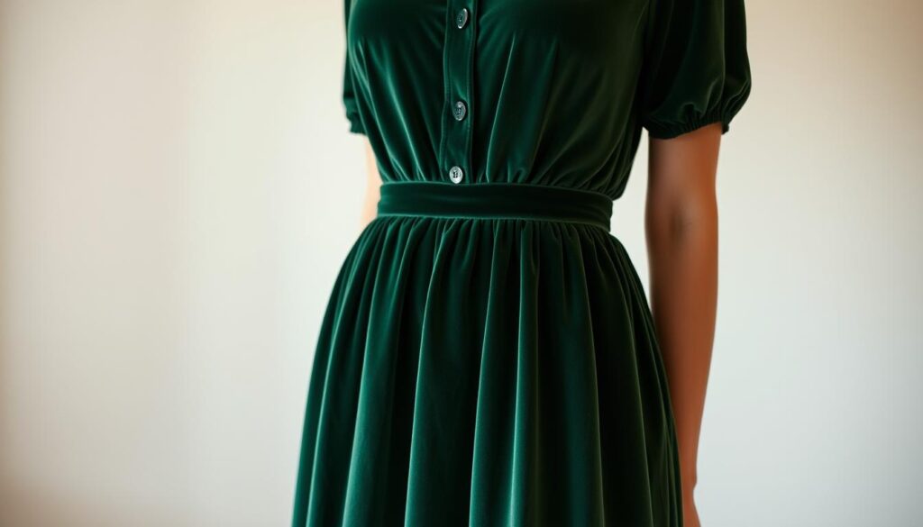 DIY-Ideen für grünes Samtkleid