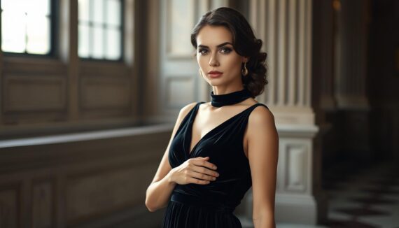 Samtkleid schwarz Vintage