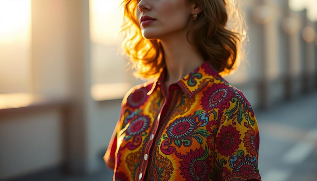 Regenbogenmuster Shirt Styling