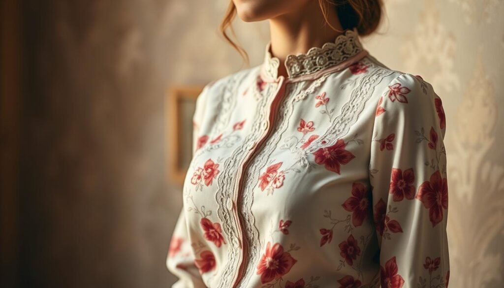Retro Blumenmuster Bluse für besondere Anlässe
