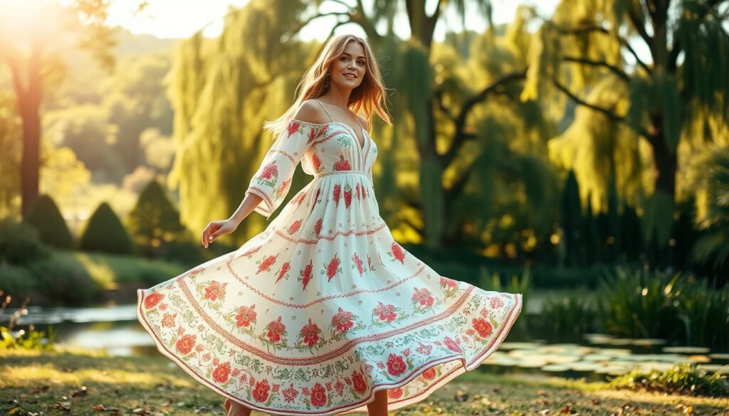 Boho Kleid Midi Styling