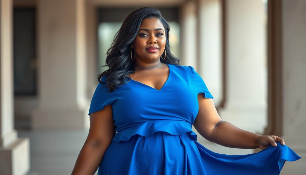 Peplum Kleid Plus Size Mode