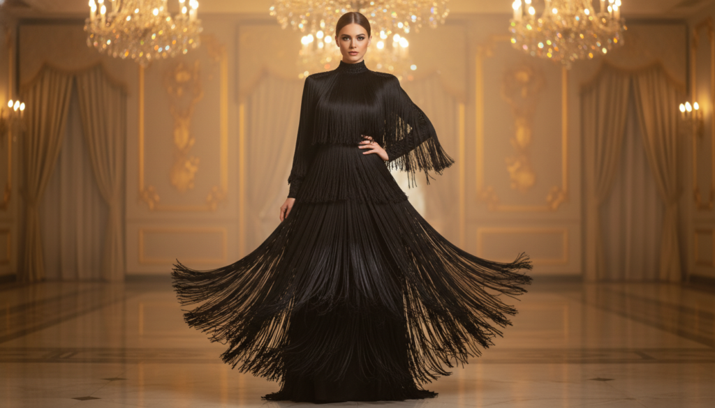 Fransenkleid schwarz für besondere Anlässe 2026 Fransenkleid schwarz für besondere Anlässe 2026