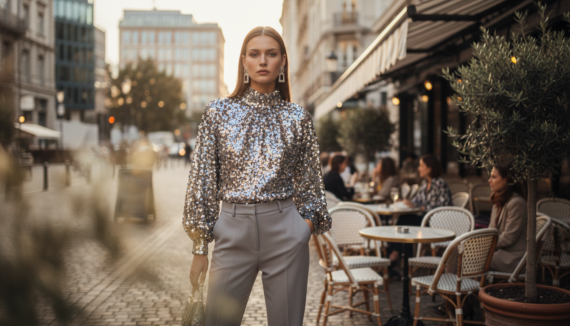 Glitzer Bluse